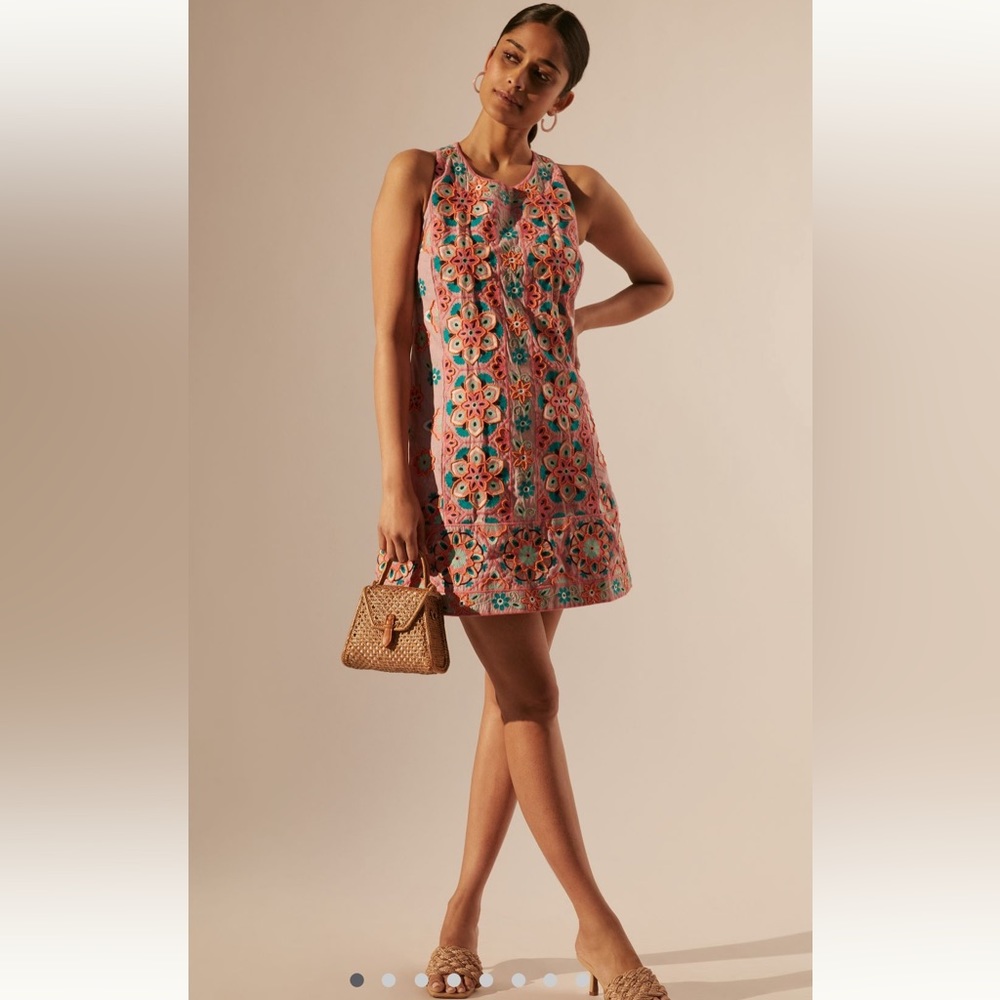 Anthropologie Embroidered & Appliquéd Shift Dress